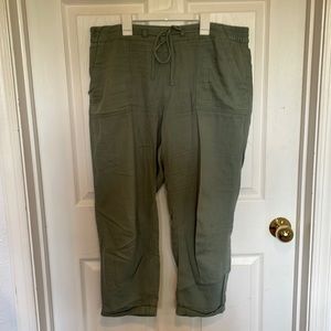 Green linen pants